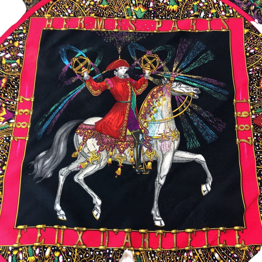 HERMES scarf silk multicolor Scarf Large Scarf Carre90 150th Anniversary FEUX D' ARTIFICE mens Used Authentic