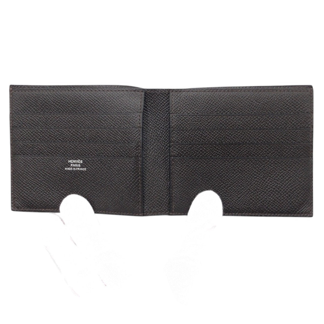 HERMES Bifold Wallet Epsom Brown