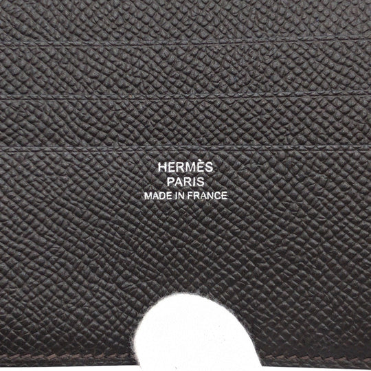 HERMES Bifold Wallet Epsom Brown