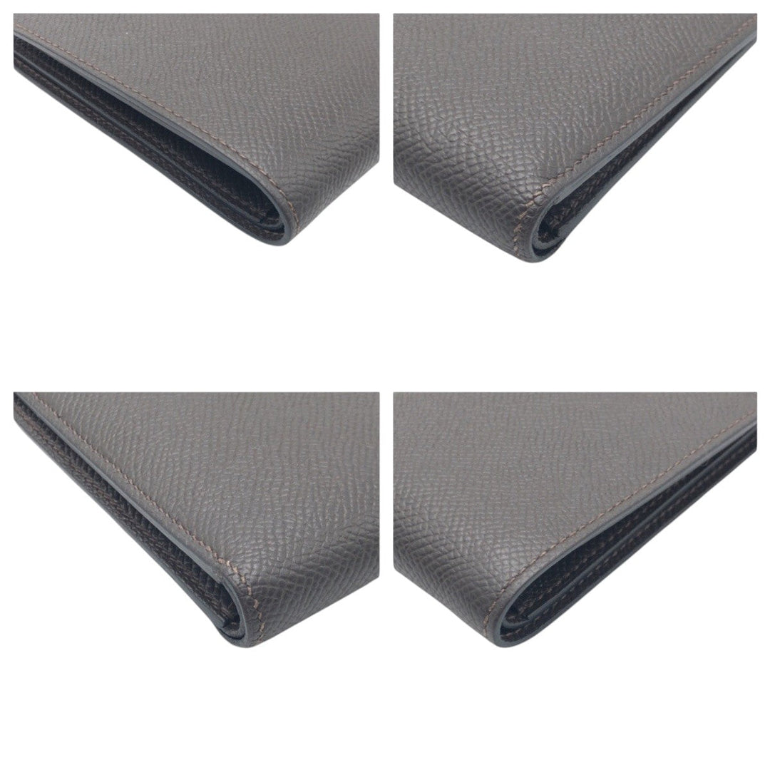 HERMES Bifold Wallet Epsom Brown
