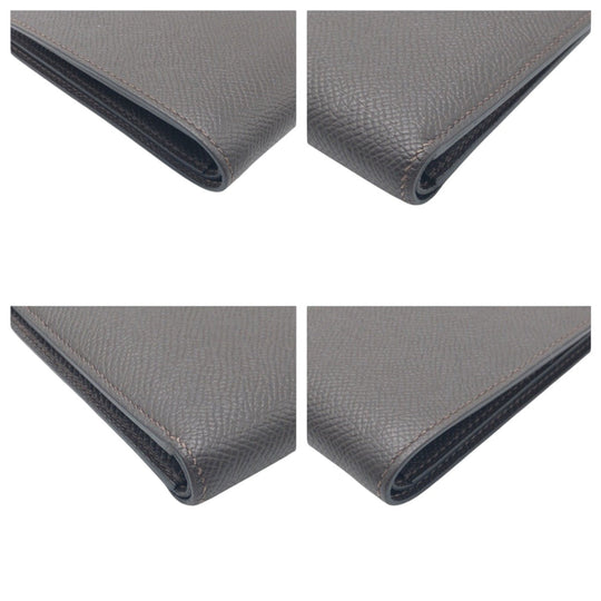 HERMES Bifold Wallet Epsom Brown