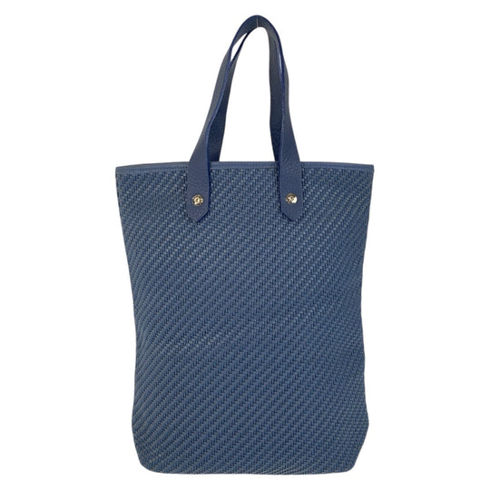 HERMES Tote Bag Polyester, Leather Blue Silver Metal Tote Bag handbag Amedaba Diago PM Women Used Authentic