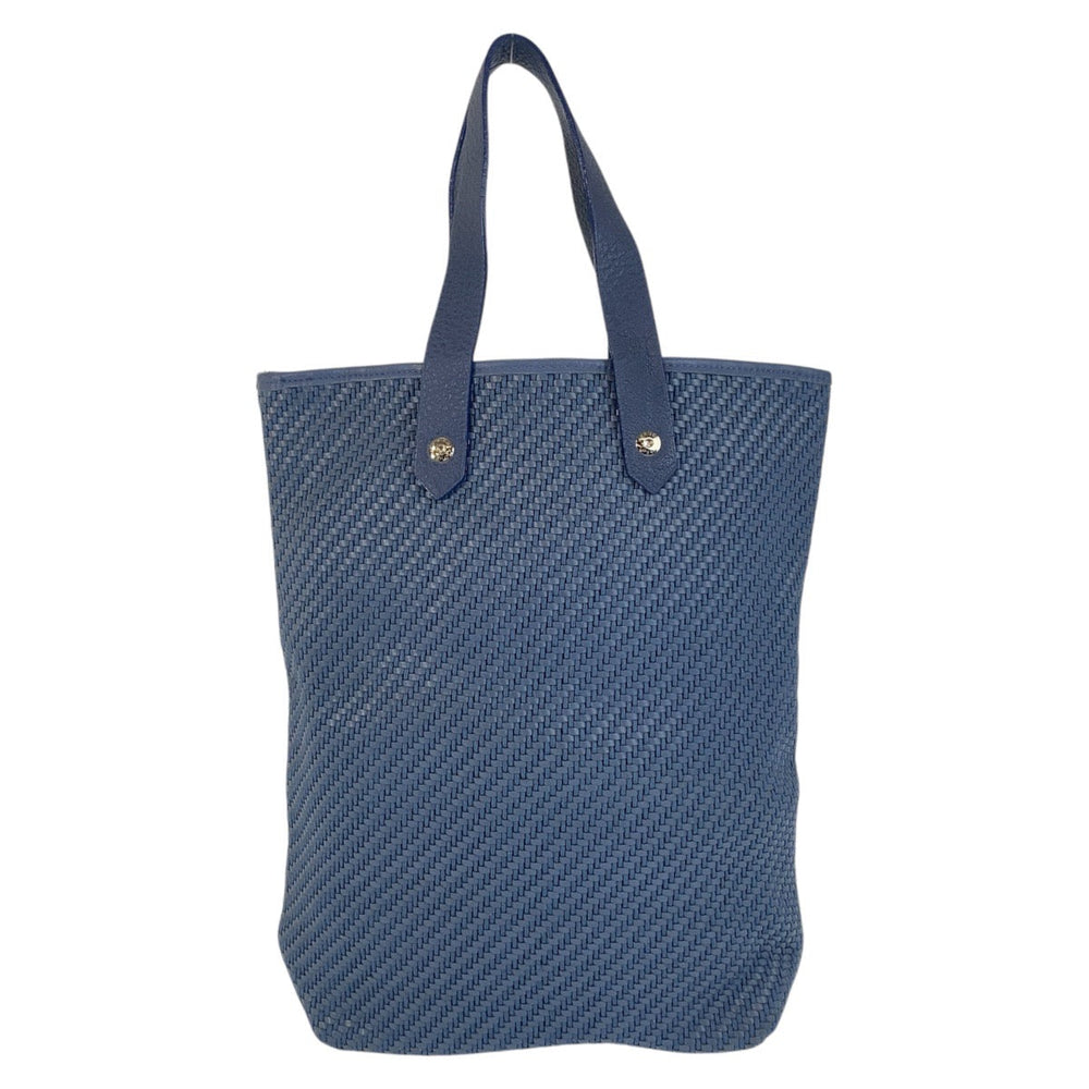 HERMES Tote Bag Polyester, Leather Blue Silver Metal Tote Bag handbag Amedaba Diago PM Women Used Authentic
