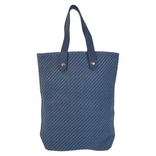 HERMES Tote Bag Polyester, Leather Blue Silver Metal Tote Bag handbag Amedaba Diago PM Women Used Authentic