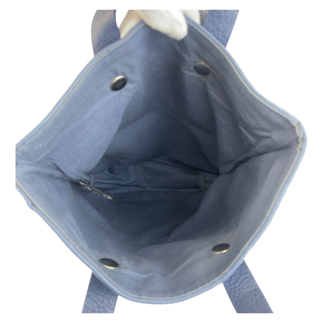 HERMES Tote Bag Polyester, Leather Blue Silver Metal Tote Bag handbag Amedaba Diago PM Women Used Authentic
