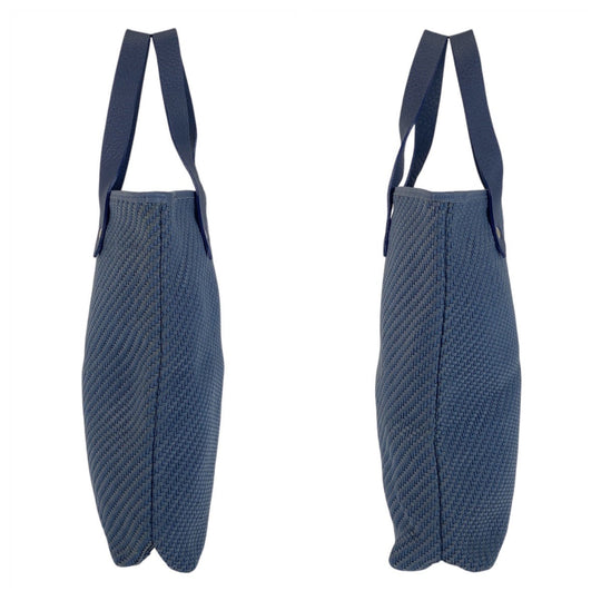 HERMES Tote Bag Polyester, Leather Blue Silver Metal Tote Bag handbag Amedaba Diago PM Women Used Authentic