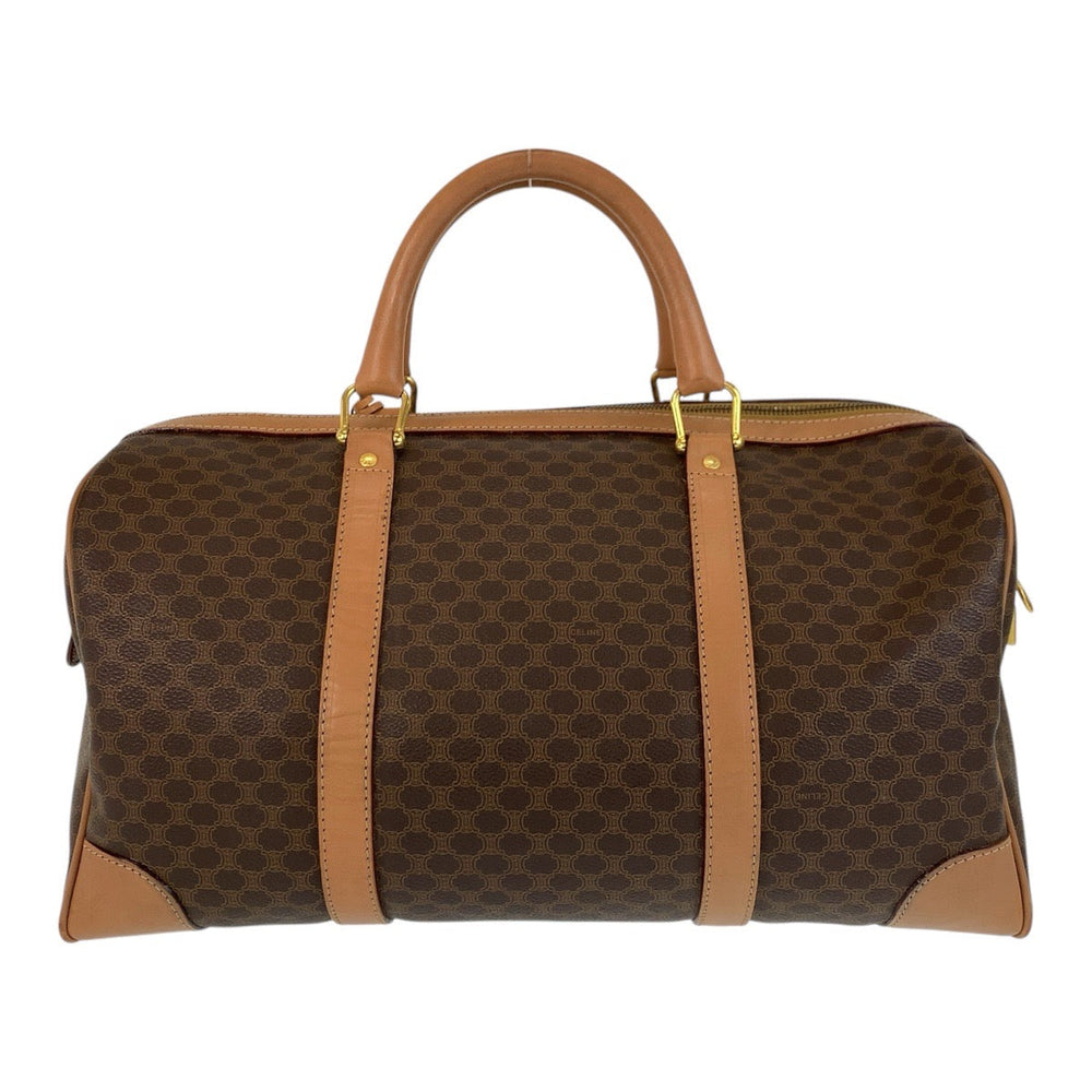 CELINE Boston Duffel bag PVC, Leather Brown Gold Metal Boston Duffel bag Travel bag Macadam Women Used Authentic