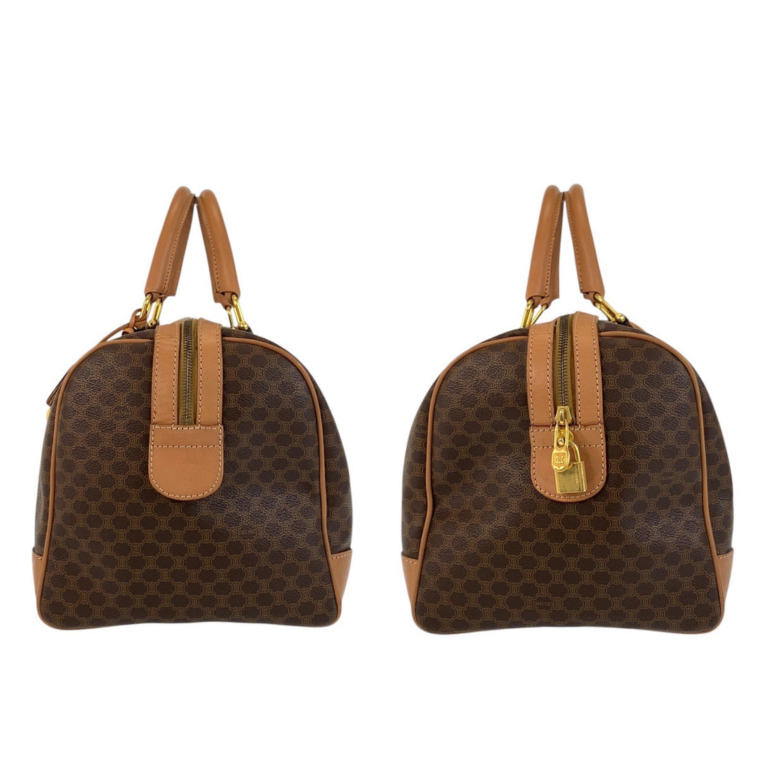 CELINE Boston Duffel bag PVC, Leather Brown Gold Metal Boston Duffel bag Travel bag Macadam Women Used Authentic