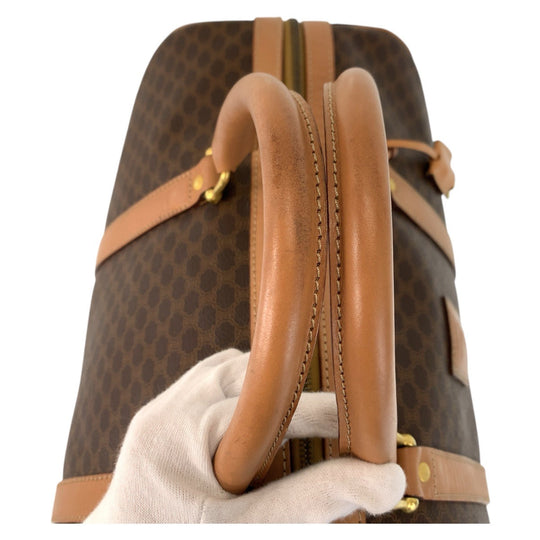 CELINE Boston Duffel bag PVC, Leather Brown Gold Metal Boston Duffel bag Travel bag Macadam Women Used Authentic