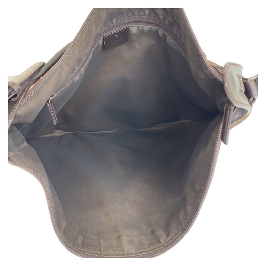 GUCCI Shoulder Bag 001 1206 GG canvas, suede Brown Women Used Authentic