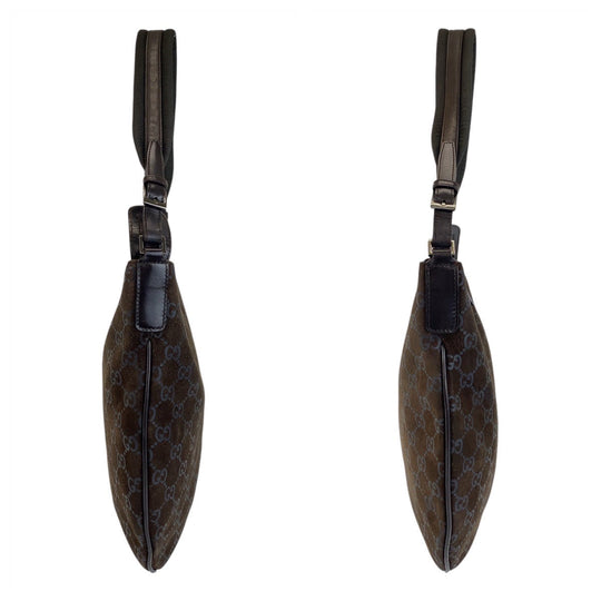 GUCCI Shoulder Bag 001 1206 GG canvas, suede Brown Women Used Authentic