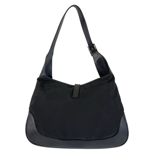 GUCCI Shoulder Bag 001 3346 Nylon, Leather Black black Jackie Women Used Authentic