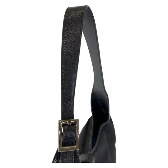 GUCCI Shoulder Bag 001 3346 Nylon, Leather Black black Jackie Women Used Authentic