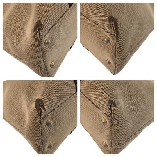 GUCCI Tote Bag 257302 Canvas, Leather Beige Brown Gold Metal Tote Bag Shoulder Bag Women Used Authentic