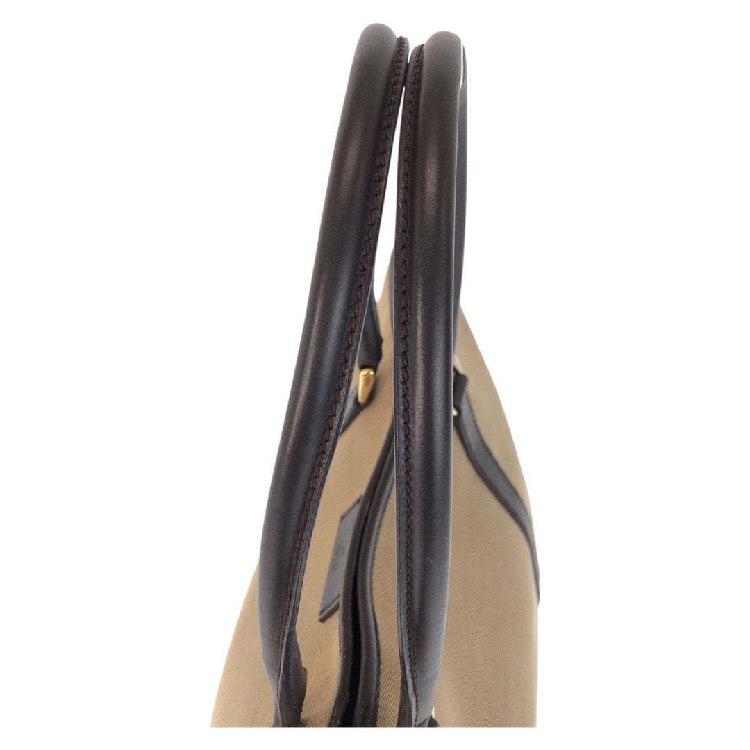 GUCCI Tote Bag 257302 Canvas, Leather Beige Brown Gold Metal Tote Bag Shoulder Bag Women Used Authentic
