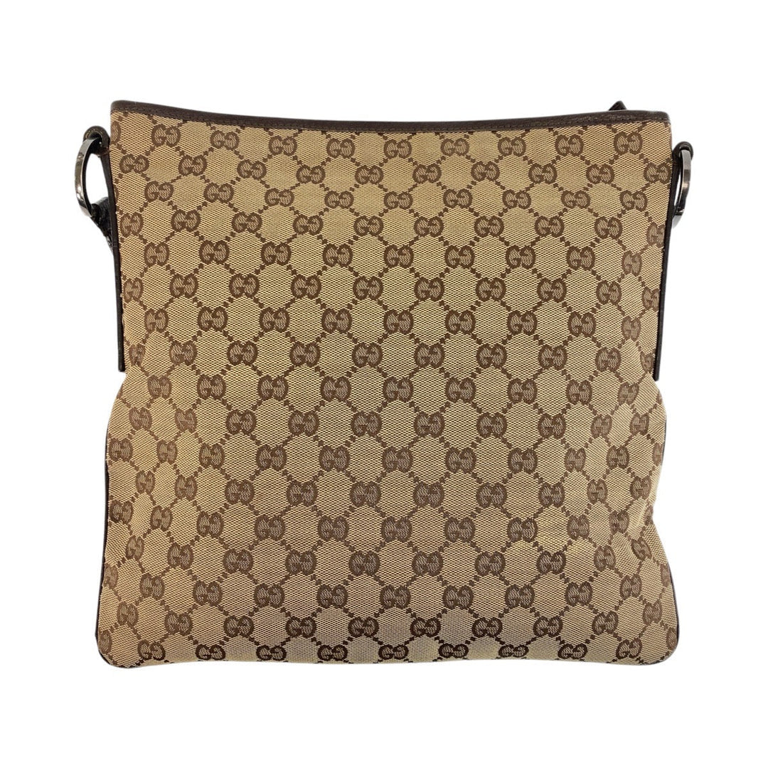 GUCCI Shoulder Bag 113013 GG canvas, leather Beige brown Shoulder Bag Messenger bag Women Used Authentic
