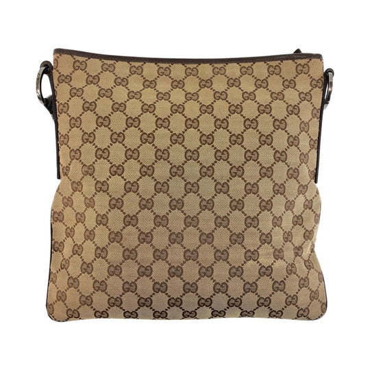 GUCCI Shoulder Bag 113013 GG canvas, leather Beige brown Shoulder Bag Messenger bag Women Used Authentic
