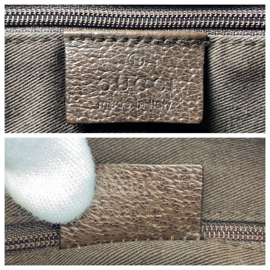 GUCCI Shoulder Bag 113013 GG canvas, leather Beige brown Shoulder Bag Messenger bag Women Used Authentic