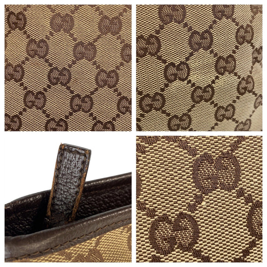 GUCCI Shoulder Bag 113013 GG canvas, leather Beige brown Shoulder Bag Messenger bag Women Used Authentic