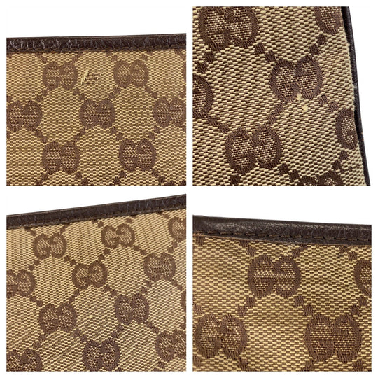 GUCCI Shoulder Bag 113013 GG canvas, leather Beige brown Shoulder Bag Messenger bag Women Used Authentic