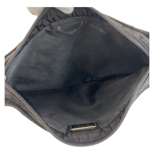 PRADA Shoulder Bag Nylon Black SilverMetal Shoulder Bag Messenger bag Test Triangle With logo Women Used Authentic