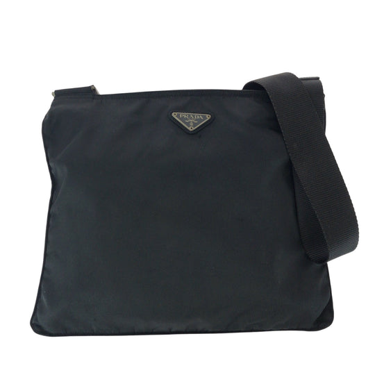 PRADA Shoulder Bag VA0053 Nylon Black SilverMetal Shoulder Bag pochette Test Triangle With logo Women(Unisex) Used Authentic
