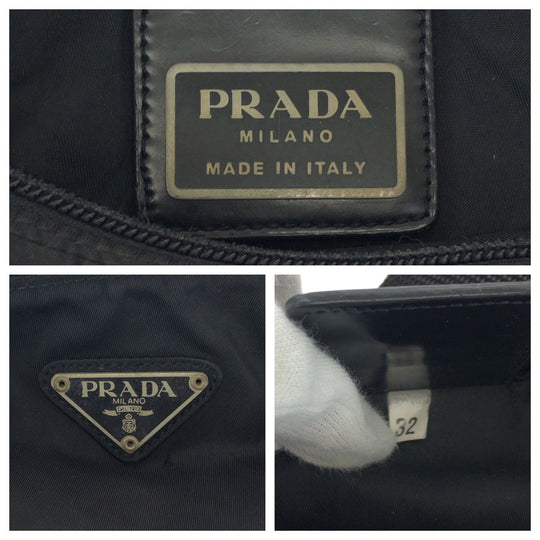 PRADA Shoulder Bag VA0053 Nylon Black SilverMetal Shoulder Bag pochette Test Triangle With logo Women(Unisex) Used Authentic