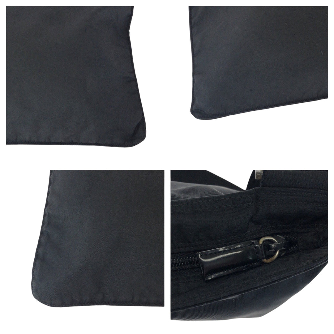 PRADA Shoulder Bag VA0053 Nylon Black SilverMetal Shoulder Bag pochette Test Triangle With logo Women(Unisex) Used Authentic