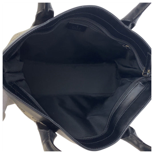 GUCCI Tote Bag 002 1119 GG canvas, leather gray black black Tote Bag Shoulder Bag Women Used Authentic