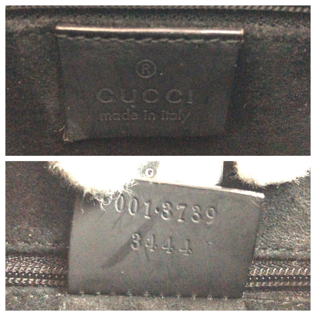 GUCCI Shoulder Bag 001 3739 leather Black black red One Shoulder Bag Bamboo Women Used Authentic