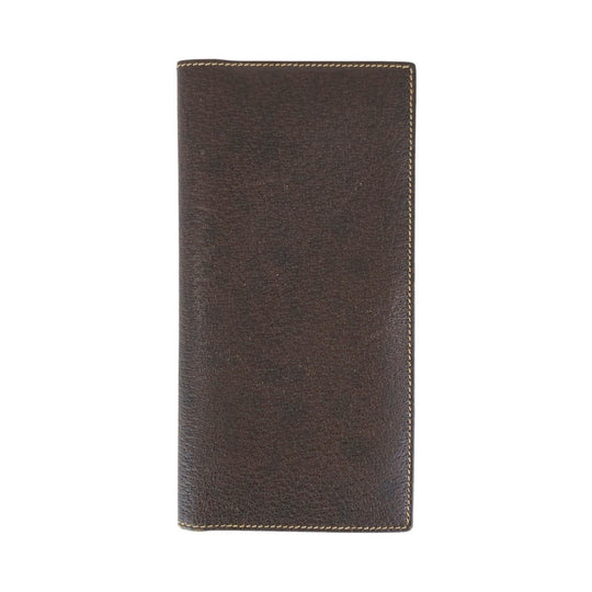GUCCI Long Wallet Purse 034 001 0908 leather Brown Gold Metal Long Wallet Purse Old Gucci mens Used Authentic