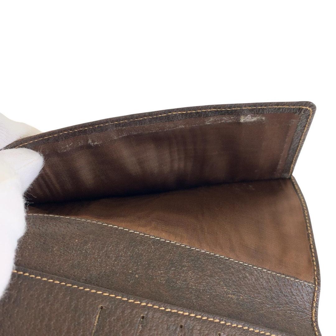 GUCCI Long Wallet Purse 034 001 0908 leather Brown Gold Metal Long Wallet Purse Old Gucci mens Used Authentic