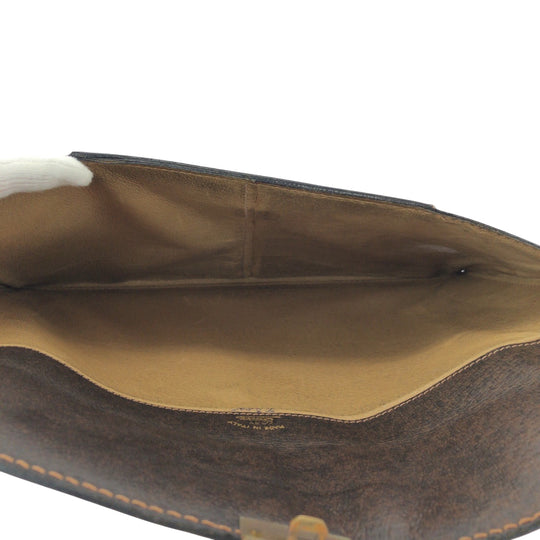 GUCCI Clutch bag leather Brown Old Gucci