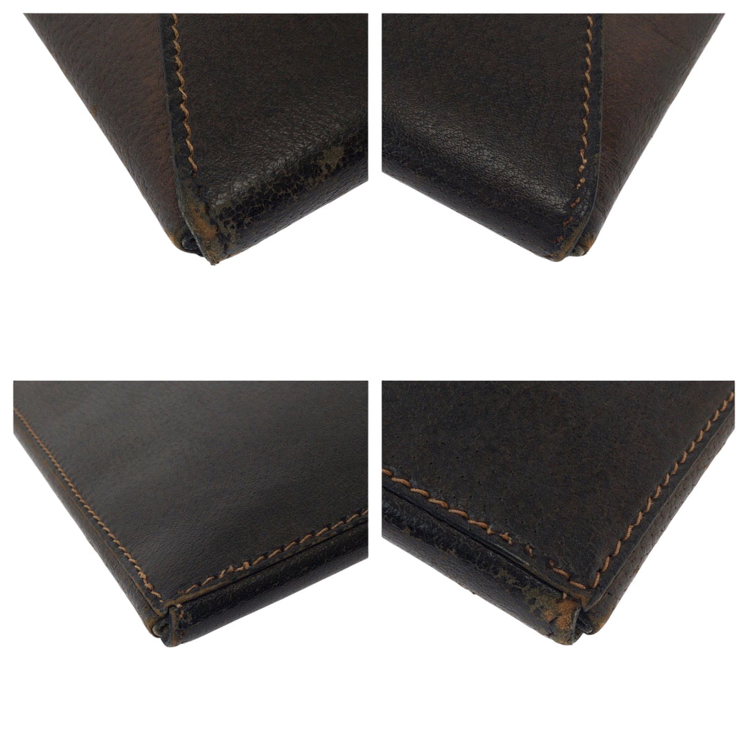 GUCCI Clutch bag leather Brown Old Gucci