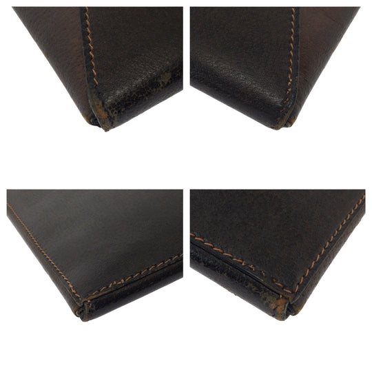 GUCCI Clutch bag leather Brown Old Gucci