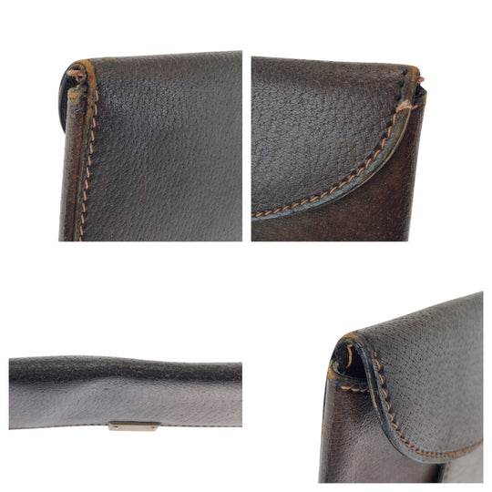 GUCCI Clutch bag leather Brown Old Gucci