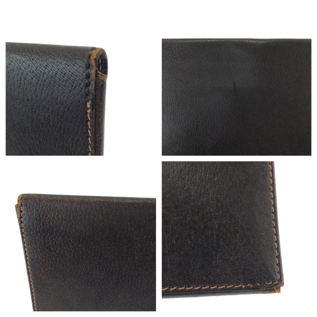 GUCCI Clutch bag leather Brown Old Gucci