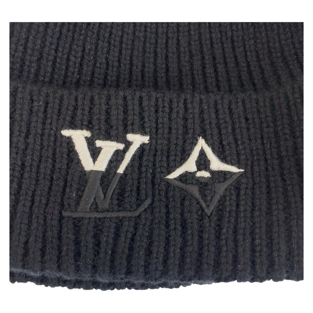 LOUIS VUITTON Knit cap M79081 cashmere black LV Dual Beanie S
