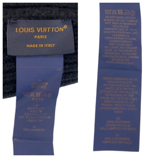 LOUIS VUITTON Knit cap M79081 cashmere black LV Dual Beanie S