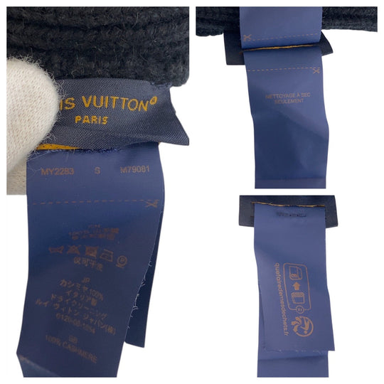 LOUIS VUITTON Knit cap M79081 cashmere black LV Dual Beanie S
