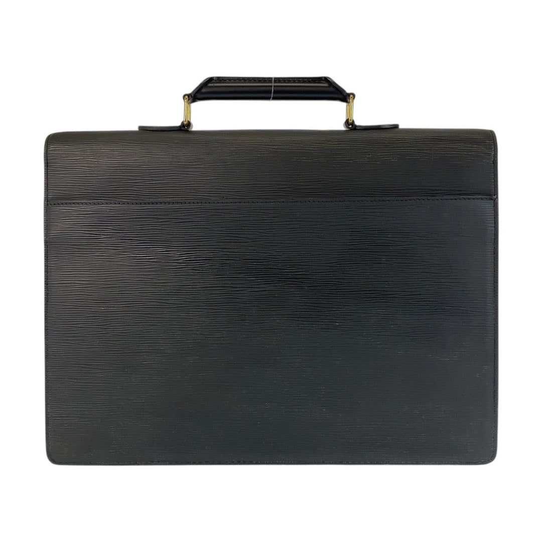 LOUIS VUITTON Business bag M54422 leather Black GoldMetal Business bag briefcase Epi Serviet Conseiller mens Used Authentic