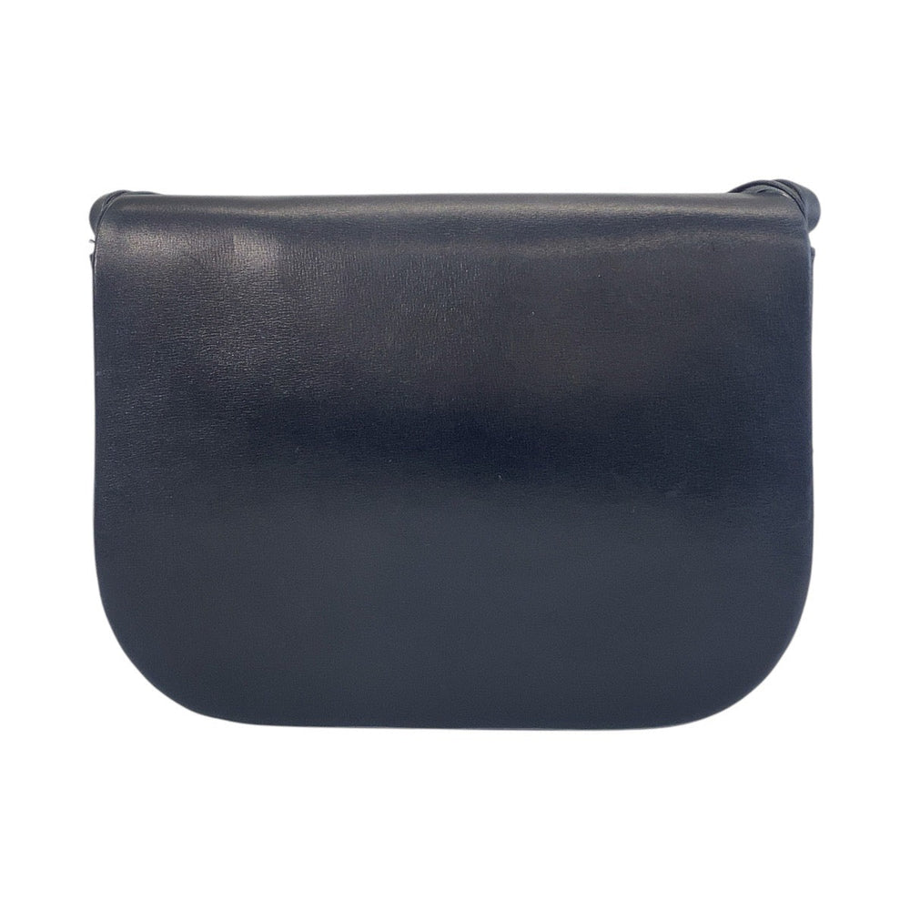 CARTIER Shoulder Bag leather Navy Gold Metal Shoulder Bag pochette Sapphire line Women Used Authentic
