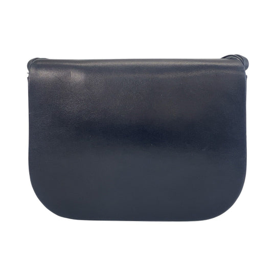 CARTIER Shoulder Bag leather Navy Gold Metal Shoulder Bag pochette Sapphire line Women Used Authentic