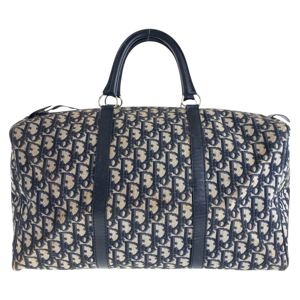 Dior Boston Duffel bag Canvas, Leather Navy Boston Duffel bag unisex Trotter Women Used Authentic