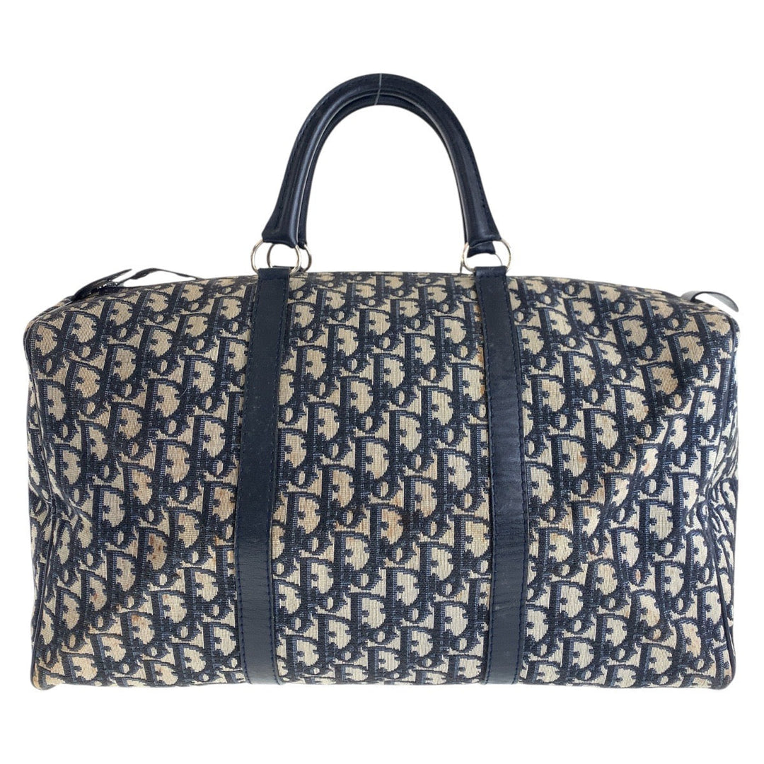 Dior Boston Duffel bag Canvas, Leather Navy Boston Duffel bag unisex Trotter Women Used Authentic