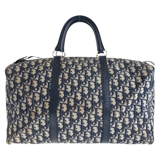 Dior Boston Duffel bag Canvas, Leather Navy Boston Duffel bag unisex Trotter Women Used Authentic