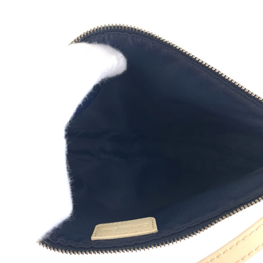 Dior Handbag Canvas, enamel Navy white Handbag accessory pouch Trotter Saddle bag Women Used Authentic