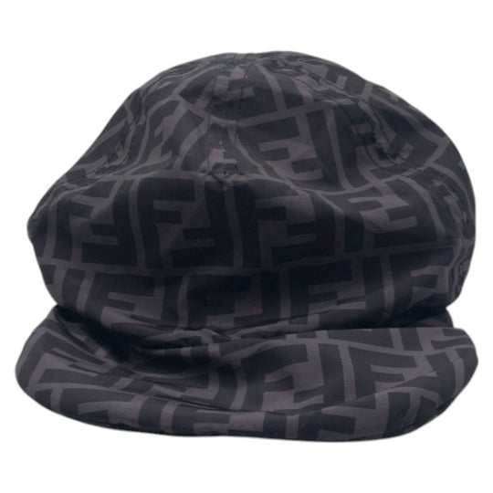 FENDI cap FXQ825 Nylon black Zucca Pattern