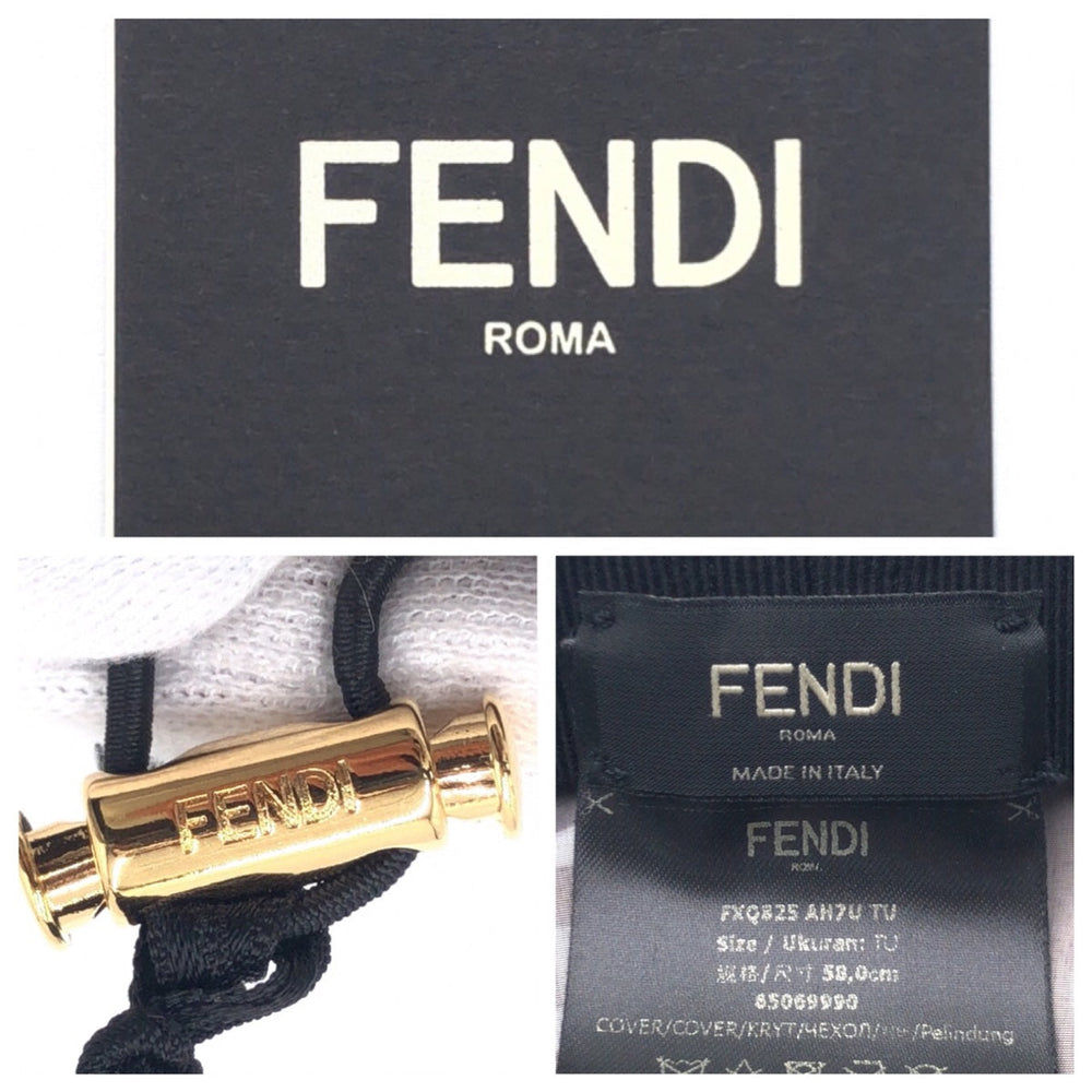 FENDI cap FXQ825 Nylon black Zucca Pattern