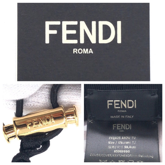 FENDI cap FXQ825 Nylon black Zucca Pattern